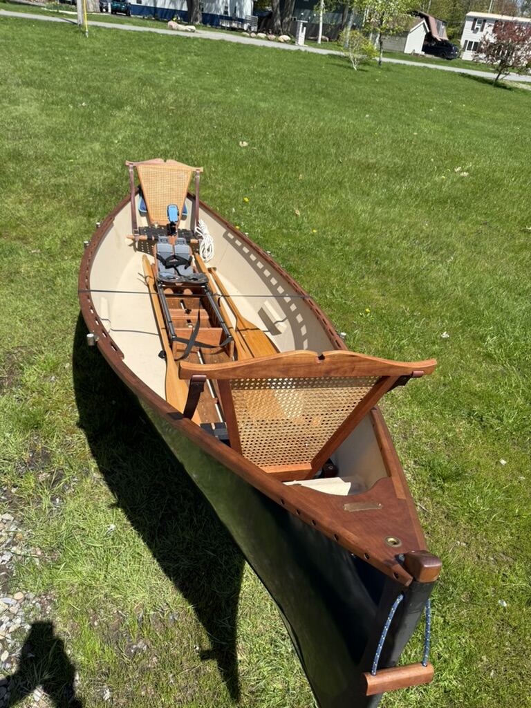 Classic wooden canoe